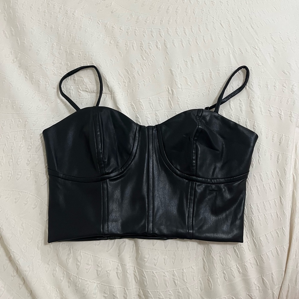 Express Body-Contour Leather Top